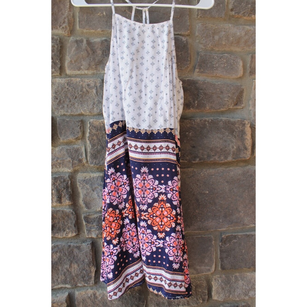 Patterned Dress with Strappy Back